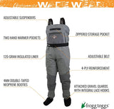 Frogg Toggs Steelheader Reinforced Nylon Insulated Stockingfoot Chest Wader