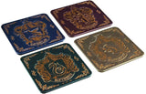 Harry Potter Coasters for Drinks - Hogwarts Crest Design - Premium Metal Drink Coaster