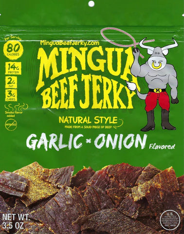 Mingua Beef Jerky, Garlic & Onion