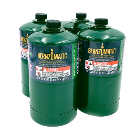 Bernzomatic Camping Propane Gas Cylinders, 6 Pack, 16oz