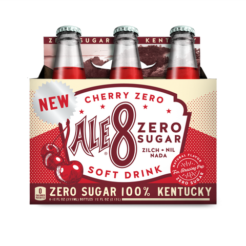 Ale 8 One Cherry Zero Sugar, 12 Ounce Glass Bottles