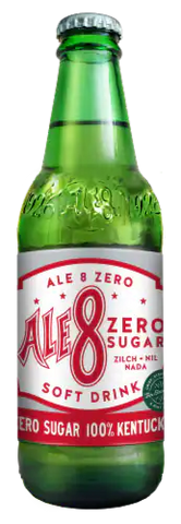 Ale 8 One, Zero Sugar, 12 Ounce Glass Bottles
