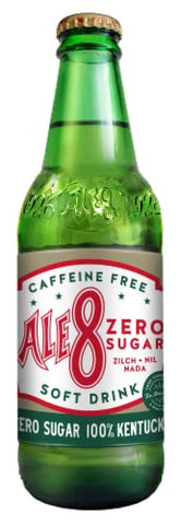 Ale 8 One Caffeine Free, Zero Sugar, 12 Ounce Glass Bottles