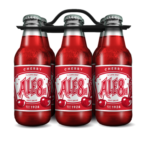 Ale 8 One, Cherry Mini, 7 Ounce Glass Bottles (6 Pack)