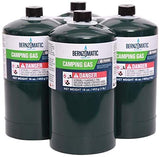 Bernzomatic Camping Propane Gas Cylinders, 4 Pack, 16oz