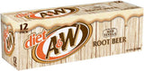 Diet A&W Root Beer, 12 Ounce, 12 Pack Cans