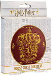 Harry Potter Coasters for Drinks - Hogwarts Crest Design - Premium Metal Drink Coaster